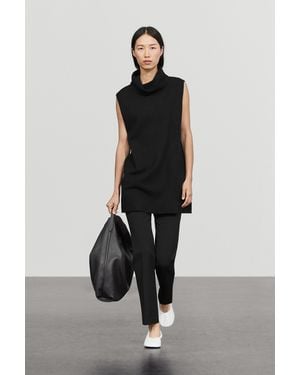 MASSIMO DUTTI Wool-Blend Knit Short Dress - Black