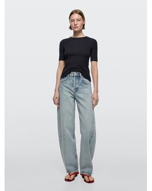 MASSIMO DUTTI Jeans Balloon Fit Tiro Medio - Azul