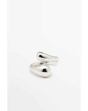 MASSIMO DUTTI Double Teardrop Ring - White