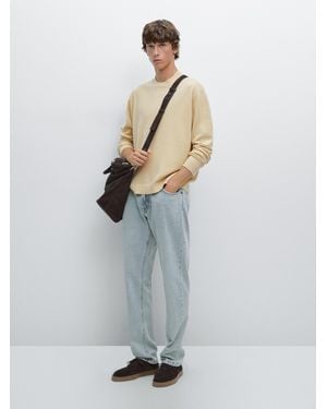 MASSIMO DUTTI Maglia Con Collo Rotondo - Bianco