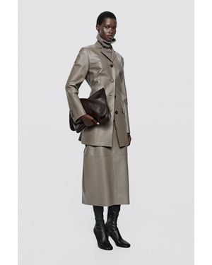 MASSIMO DUTTI Nappa Leather Blazer - Multicolour