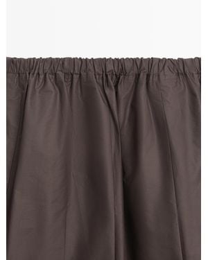 MASSIMO DUTTI Technical Fabric Pleated Midi Skirt - White