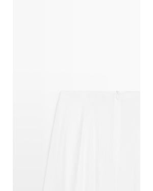 MASSIMO DUTTI Crossover Midi Skirt With Draped Detail - White