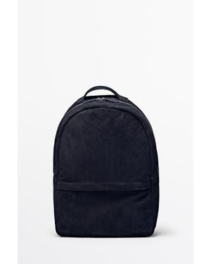 MASSIMO DUTTI Mochila Piel Ante - Azul