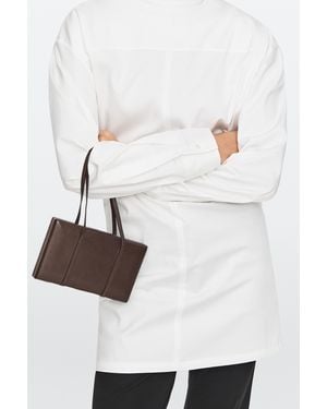 MASSIMO DUTTI Nappa Leather Rectangular Mini Bag - White