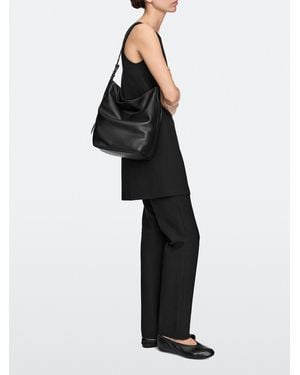 MASSIMO DUTTI Bolso Bucket Piel Napa - Negro