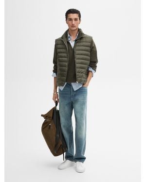 MASSIMO DUTTI Chaleco Plegable Acolchado Ligero Plumón - Verde