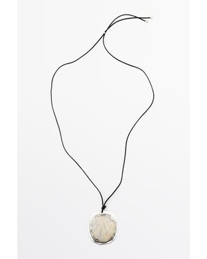 MASSIMO DUTTI Shell And Stone Pendant Necklace - Blue