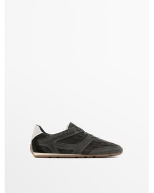 MASSIMO DUTTI Combined Leather Sports Shoe - White