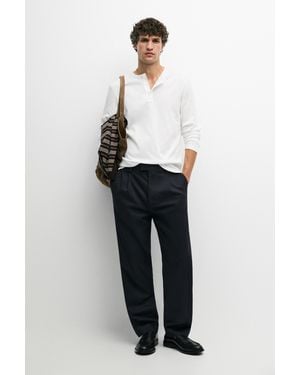 MASSIMO DUTTI Pantalón Tailoring Mezcla Algodón - Blanco