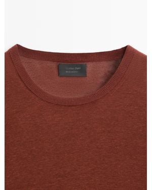 MASSIMO DUTTI Linen And Cashmere Knit Crew Neck Jumper - Multicolour