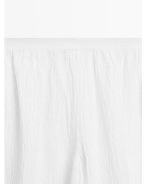 MASSIMO DUTTI Linen Sarouel Pants - White