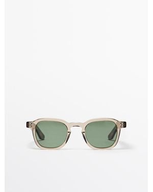 MASSIMO DUTTI Zonnebril Met Ronde Glazen - Groen