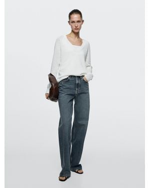 MASSIMO DUTTI Jeans Wide Leg Tiro Alto - Verde