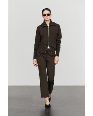 MASSIMO DUTTI Stretch Kick Flare Trousers - Grey