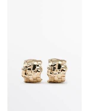 MASSIMO DUTTI Basket Hoop Earrings - Metallic