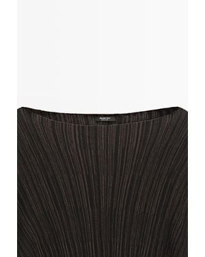 MASSIMO DUTTI Pleated Top With Striped Detail - Multicolour