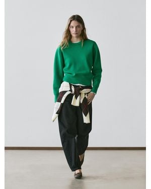 MASSIMO DUTTI Jersey Punto Mezcla Algodón - Verde