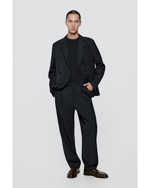 MASSIMO DUTTI 100% Wool Suit Trousers - Blue