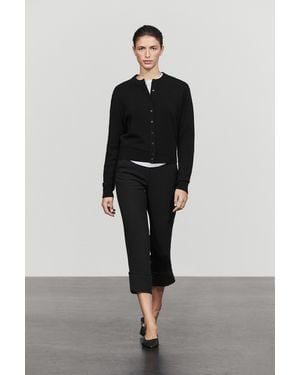 MASSIMO DUTTI Knit Cardigan With Button Detail - Black