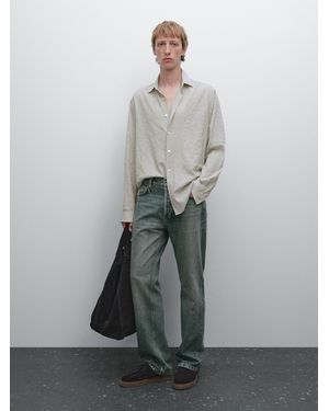 MASSIMO DUTTI Regular Fit Check Shirt - Grey