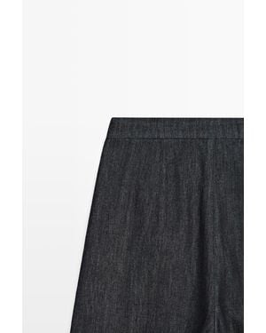 MASSIMO DUTTI High-Waist Crossover Detail Pants - Black