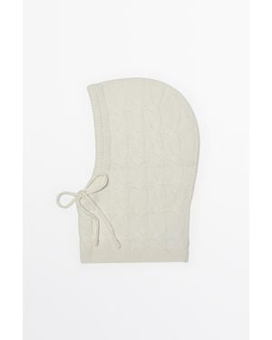 MASSIMO DUTTI Balaclava Punto Trenzado Lazada Mezcla Algodón - Blanco
