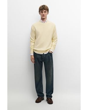 MASSIMO DUTTI Jersey Punto Cuello Redondo Con Cashmere - Neutro