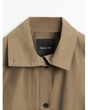 MASSIMO DUTTI High Neck Bomber Jacket - Blue