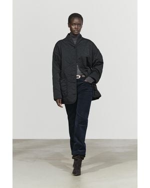 MASSIMO DUTTI Leichter Steppmantel Mit Stehkragen - Schwarz