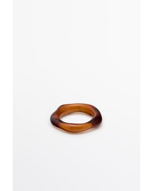 MASSIMO DUTTI Irregular Tortoiseshell-Effect Glass Ring - White