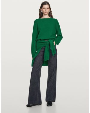 MASSIMO DUTTI Pullover Aus Wollmischgewebe Mit Rundausschnitt - Grün