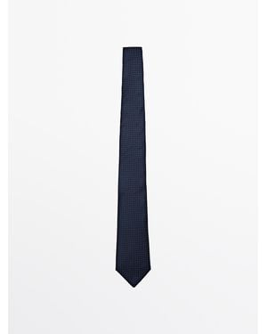 MASSIMO DUTTI Corbata Puntos 100% Seda - Azul