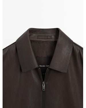 MASSIMO DUTTI Nappa Sheepskin Jacket - Brown