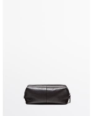 MASSIMO DUTTI Neceser Cremallera Piel Napa - Blanco