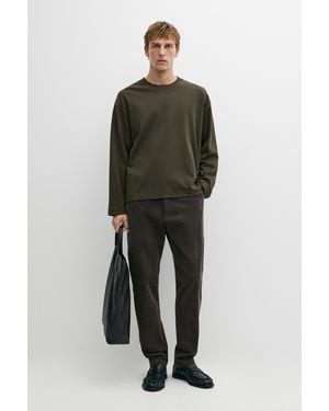 MASSIMO DUTTI Slim Fit Corduroy Trousers - Green