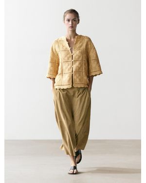 MASSIMO DUTTI Cutwork Crochet Cardigan - Metallic