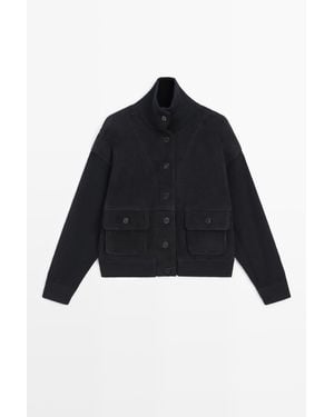 MASSIMO DUTTI Gecombineerd Suède Jack - Zwart