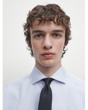 MASSIMO DUTTI 100% Silk Micro Textured Tie - Multicolour