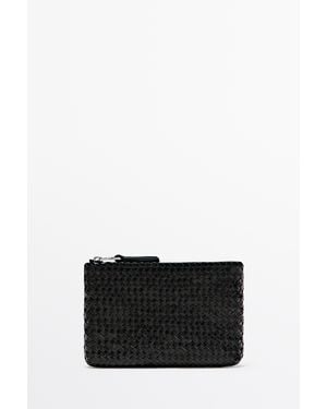 MASSIMO DUTTI Borsa Pouch Intrecciata - Nero