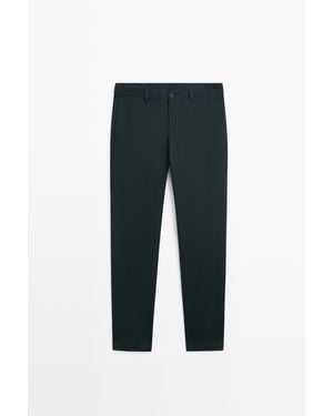 MASSIMO DUTTI Slim Fit Broek - Zwart