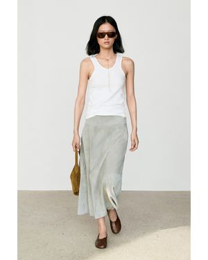 MASSIMO DUTTI Cotton Blend Crew Neck T-Shirt - White