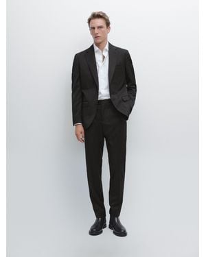 MASSIMO DUTTI Wool Suit Blazer - Gray