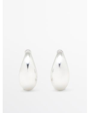 MASSIMO DUTTI Half-Moon Hoop Earrings - Natural