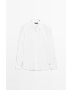 MASSIMO DUTTI Camisa Slim Fit 100% Algodón - Blanco