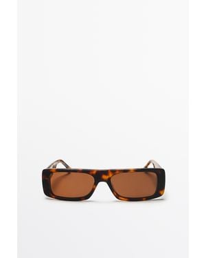 MASSIMO DUTTI Rectangular Sunglasses - Brown