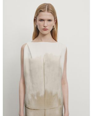 MASSIMO DUTTI Ombré Print Midi Dress - Natural