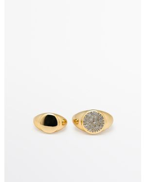 MASSIMO DUTTI Set Anillo Meñique - Blanco