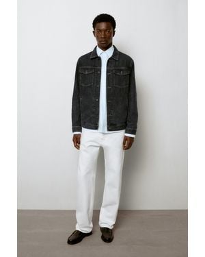 MASSIMO DUTTI Straight-Leg Denim-Effect Pants - White