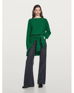 MASSIMO DUTTI Wool Blend Crew Neck Jumper - Green
